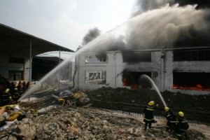 A Plastic Factory Ablaze In Wenzhou
