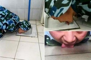 Китайский кадет облизал туалет, чтобы доказать насколько он чист