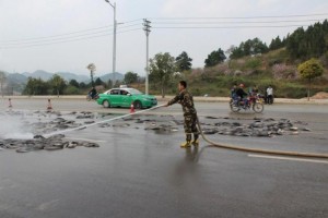 Рыбное место одна из дорог в Китае усеялась живой рыбой2