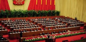 Chinese Premier Wen Jiabao delivers the annual work report at the opening session of the annual National People's Congress (NPC) at the Great Hall of the People in Beijing on March 5, 2008.  China's annual session of parliament opened for a two-week sitting during which the political and economic programmes of the nation's Communist Party rulers will be endorsed.         AFP PHOTO/FREDERIC J BROWN (Photo credit should read FREDERIC J BROWN/AFP/Getty Images)