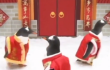 В Китае пингвинов нарядили в красные шубки