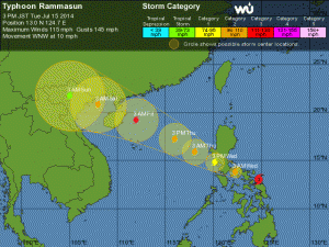 Тайфун "Раммасун" приближается к побережью Китая